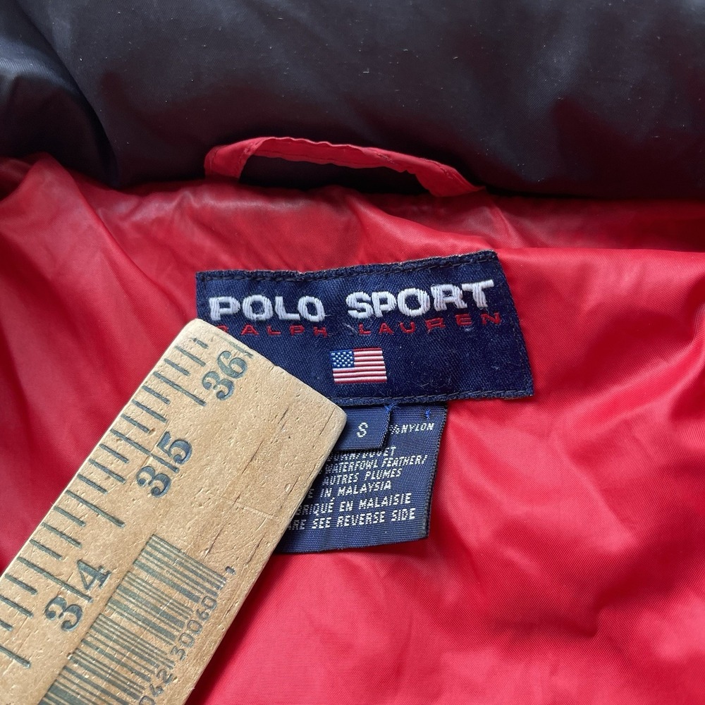 Vintage 90's Ralph Lauren Polo Sport Puffer Bomber Jacket Goose Down Size S - Picture 4 of 8